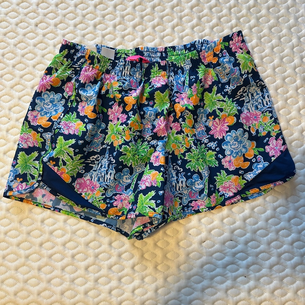 Lilly Pulitzer x Disney Floral Athletic Shorts - Navy and Multicolor